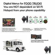 Digital menu boards for food trucks