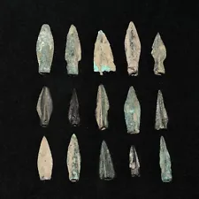 Lot Sale 15 Genuine Ancient Greek Bronze Arrowheads Circa 650-250 BC