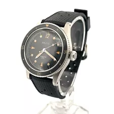 Baltic Aquascaphe Black Vintage Style Dive Watch 39mm (Full Set)