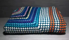 Crochet Large Queen Size Handmade Blanket Stunning Bed Rug 220cm X 220cm Square