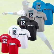 SALE 30% - Jesús Sánchez #12 Miami Marlins 2024 Player Name & Number T-Shirt