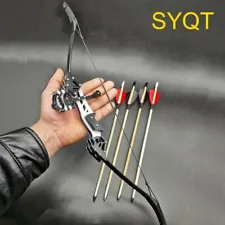 18lbs Mini Archery Recurve Bow Double Aiming Bow Arrows Real Feather Arrow