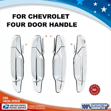 4PCS Front+Rear Exterior Door Handles For 07-13 Chevy Silverado Tahoe GMC Sierra