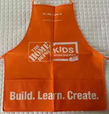 NEW! Home Depot Adult Size APRON Kids Workshop Build Learn Create 23.5" X 21"