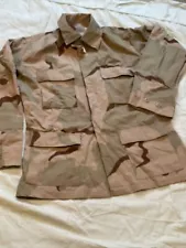 Military Surplus Dessert Shirt-jacket With Tag Four Pockets Size Medium Long