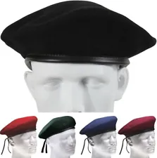 Rothco Classic Wool Military Beret Eyelets Army Warm Winter Uniform Cap