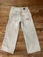 Vintage 90s JNCO Jeans Women's Khaki Beige Baggy 24" Wide Leg Size 7