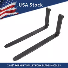 2 Pcs 48" Pallet Fork Blades for Forklift on Skid Tractors Loaders 4000LBS Heavy