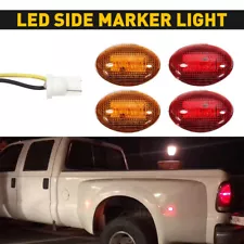 For 1999-2010 Ford F350 F450 Amber Red Side Fender Marker Dually Bed LED Light (For: Ford F-350 Super Duty)