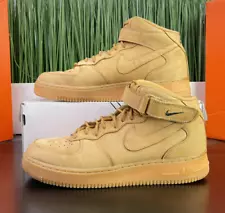 RARE Nike Air Force 1 Mid 07 PRM QS 2014 Flax Wheat 715889-200 Size 10.5