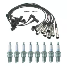 Ignition Wire Set + 8 Spark Plugs for Mercedes 420SEL 560SEC 560SL 560SEL (For: 1989 Mercedes-Benz 420SEL)