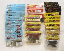 Assorted Lot Bass Fishing Soft Baits Plastics Z Man Rage KVD Zoom 129 Piece Lot