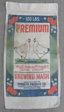 Vintage Farmers Produce,Rogers-Cave Springs, Springdale AR Hen-Chicken Feed Sack