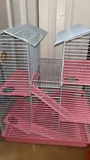 New ListingPink 5-Floors Large Twin Tower Hamsters Habitat Rodent Gerbil Mouse Mice Cage