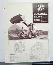 1986 JCB Loadall 520M 2/4 Forklift Specifications Construction Sale Brochure