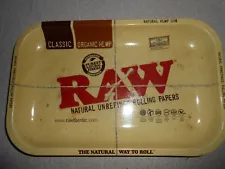 "RAW" NATURAL UNREFINED ROLLING PAPERS CLASSIC ORGANIC HEMP TRAY