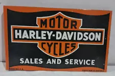 Harley Davidson Motorcycles Porcelain Enamel Sign 18 x 10 Inches 2 Sided