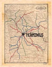 The Walking Dead Map To Terminus (COLOR) Flyer/Poster Prop/Replica Georgia