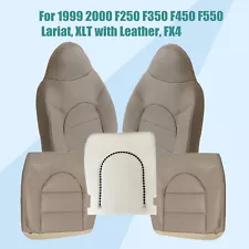 For 1999 2000 Ford F250 F350 Front Leather Seat Cover & Driver Cushion Foam Tan