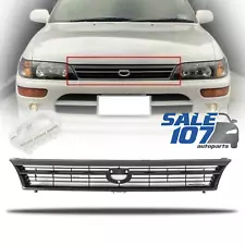 For 1993-1997 Toyota Corolla Front Bumper Hood Grille Black Crown Logo Grill JDM (For: Toyota)