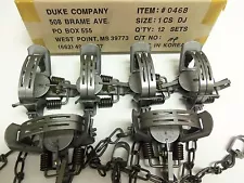 6 Duke # 1 Double Jaw Coil Spring Traps 0468 Mink Muskrat Raccoon Trapping