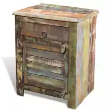 End Table w/ 1 Drawer 1 Door Reclaimed Wood Side Storage Cabinet Stand vidaXL