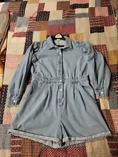 No Boundaries Denim Romper Shorts Jumper Button Down Playsuit XXXL 21