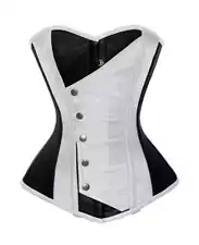 Leather Overbust Corset with 26 Double Steel Bones - Waist Training Shaper by SL