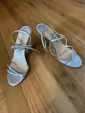 super sexy Grecian sandals in silver- Jimmy Choo 37 (US 7- 7 1/2) high heel SALE