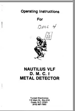 NAUTILUS DMC I thru DMC IV METAL DETECTOR OPERATING INSTRUCTIONS COPY, COATS, NC