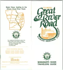 1987 Illinois Great River Road Brochure Map Mississippi Official Tourism Iowa 8A