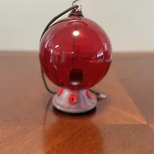 Red Dew Drop Glass Hummingbird Feeder