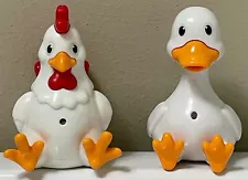 Rooster & Duck Chirping Farm Animals Mini Motion Activated Sound Plastic (2)