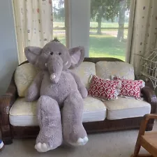 Giant Life-sized Elephant Plush Stuffed Animal 5.5 Ft Large Clean Jumbo 66 Inch