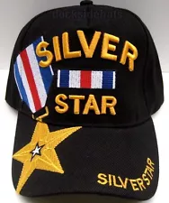 SILVER STAR VETERAN Cap/Hat U.S.Military New Black*Free Shipping*