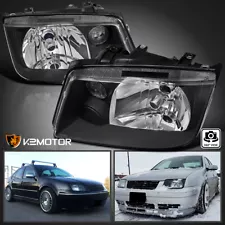 Black Fits 1999-2005 VW Jetta Bora MK4 Headlights Lamps Left+Right 99-05 (For: 2002 Volkswagen Jetta)