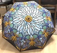 Umbrella - with Butterflies, Automatic (Push Button Opening), 40" Diameter Open