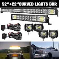 For Can-Am Maverick COMMANDER UTV Curved 52INCH LED Light Bar 3000LM Upper Roof