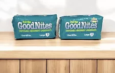 2 VTG 1994 Pull Ups Goodnites Underwear LARGE unopened NOS 9 Count Each 65+ Lbs