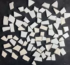 75 Pieces of Broken Dish Mosaic Tiles White & Off White Small Tiles Free Ship