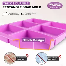 Silicone Soap Molds Set of 3, 6 Cavities Rectangle Silicone Soap Molds for Homem