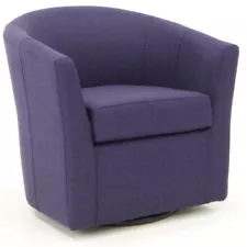 Pemberly Row 19"H Traditional Fabric Swivel Club Chair in Purple