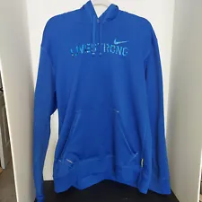 Nike Livestrong Therma-Fit Sweatshirt Hoodie Pullover XL Blue Lance Armstrong