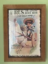 Vintage “ Hires” Root Beer For Sale Advertising Ad 11.25x15.5 Glass/wood Frame