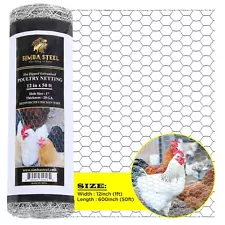 Galvanized Poultry Net - Fencing | Chicken Wire 1" Hole - Many Sizes SIMBA STEEL