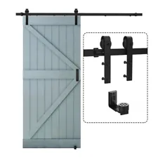 5FT-14FT Sliding Barn Door Hardware Closet Track Kit for Single Door Black