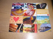 McDonald's 12 different new and used collectible gift cards