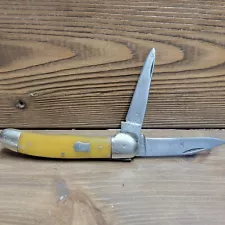 Carl Schlieper German Eye Gxy Copperhead Yellow Handle Pocket Knife UNUSED