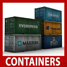 Z Gauge Shipping Container Model Card Kits 1:220 x 12 Mixed 20ft /40ft /45ft