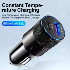 USB Fast Car Charger Type C PD Quick Charge Phone Adapter Black For iPhone T5C6